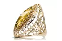 Péridot jaune Or jaune 14 carats Anneau Vintage vrc090y